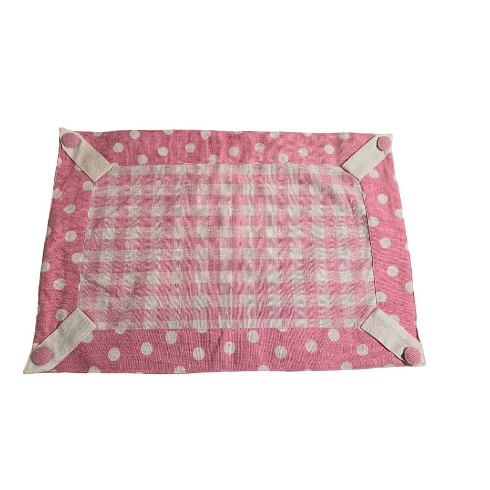 Vintage Pink Gingham &‎ Polka Dot Placemats Set of 12